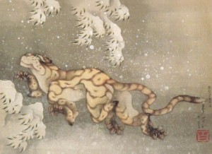 Hokusaï – Tigre sous la neige 